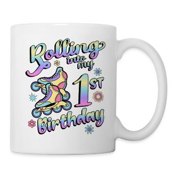 Rolling Into My 1st Birthday Roller Skater Inline - Mug - white - Right