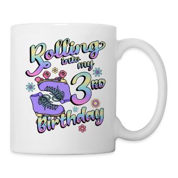 Rolling Into My 3rd Birthday Quad Skater - Tasse - Weiß - Rechts