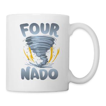 Four-nado warning 4th birthday | Tornado - Mug - white - Right
