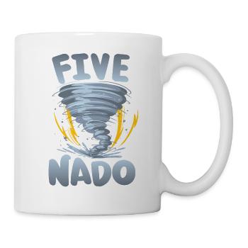 Five-nado Warning 4th birthday | Tornado - Mug - white - Right