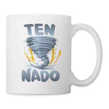 Ten-nado Warnung 10. Geburtstag | Tornado - Tasse - Weiß - Rechts