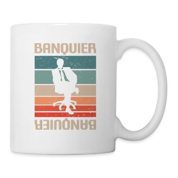 Vintage Retro Banquier Banque Bancaire - Mug blanc - blanc - Droite
