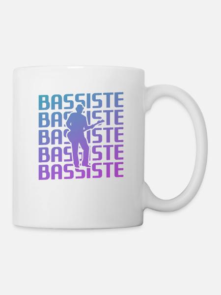 Retro Bassist Bassgitarre - Tasse - Weiß