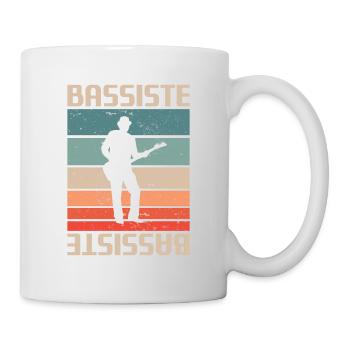 Vintage Retro Bass Gitarre Bassist Bassist - Tasse - Weiß - Rechts