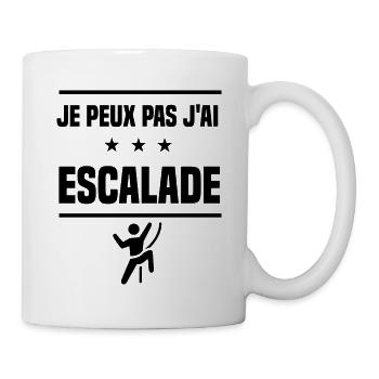 Je Peux Pas J'ai escalade grimpeur humour - Mug blanc - blanc - Droite