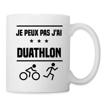 Je Peux Pas J'ai duathlon sport duathlète humour - Mug blanc - blanc - Droite