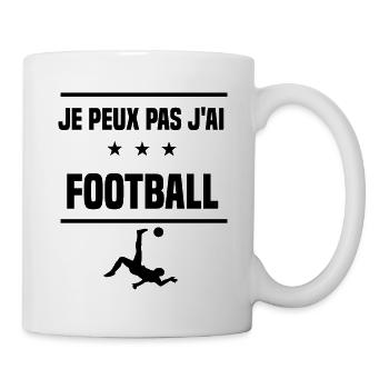 Je Peux Pas J'ai football footballeur humour - Mug blanc - blanc - Droite