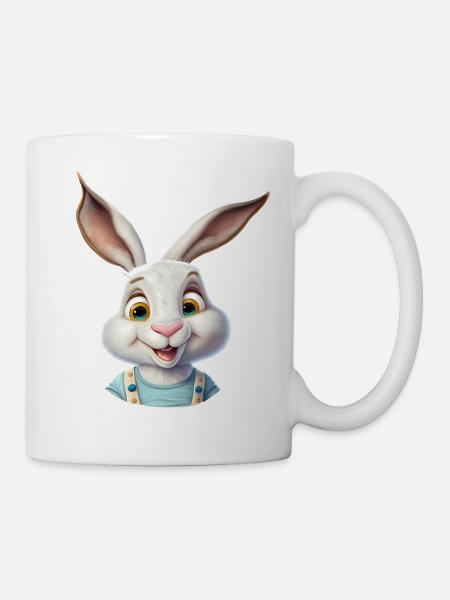 Lapin heureux - Mug blanc - blanc