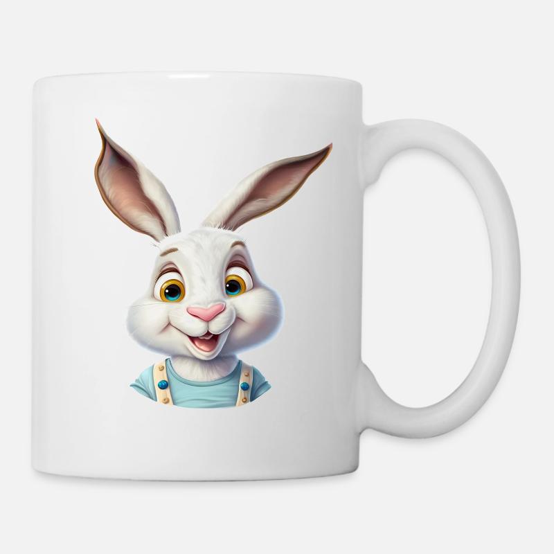 Glücklicher Hase - Tasse - Weiß