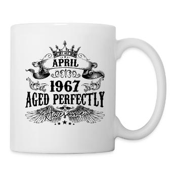 1967| April Aged Perfectly 1967 Geburtstagsgeschenk - Tasse - Weiß - Rechts