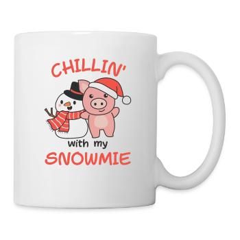 Pig Chillin avec mon bonhomme de neige - Mug blanc - blanc - Droite