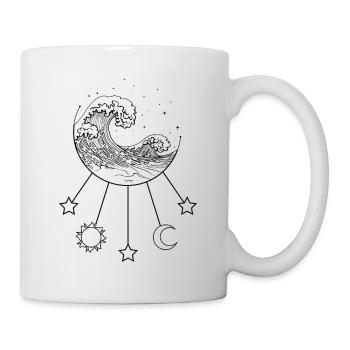 Bohemian Aesthetic Great Wave Off Kanagawa - Mug - white - Right