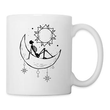 Bohemian Aesthetic Gothic Skeleton Sun and Moon - Mug - white - Right