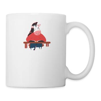 Zebra Schule lernen Streber Kind - Tasse - Weiß - Rechts