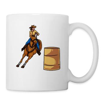Courses de barils Courses de chevaux - Mug blanc - blanc - Droite