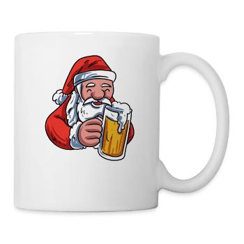Santa Claus drinks beer - Mug - white - Right