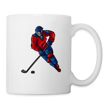 Eishockeyspieler Puck - Tasse - Weiß - Rechts