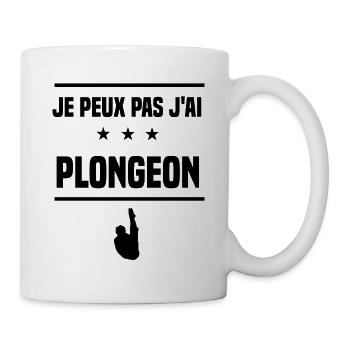 Je Peux Pas J'ai plongeon plongeur humour - Mug blanc - blanc - Droite