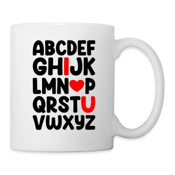 ABC Je t’aime - Alphabet doux - Mug blanc - blanc - Droite