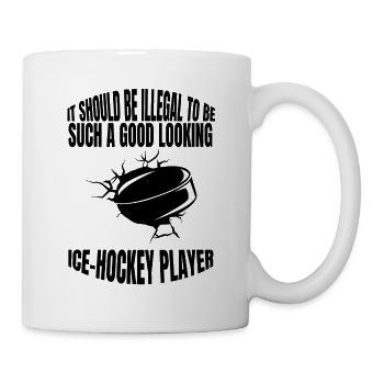Eishockey Wintersport Geschenk Eishockeyteam - Tasse - Weiß - Rechts