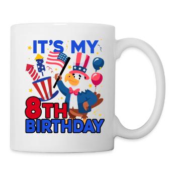 Es Ist Mein 8. Geburtstag Firecracker Kid 4th Of - Tasse - Weiß - Rechts