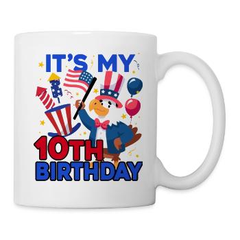 Es Ist Mein 10. Geburtstag Firecracker Kid 4th Of - Tasse - Weiß - Rechts
