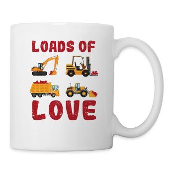 Loads Of Love Valentine's Day Cute Heavy Equipment - Mug - white - Right