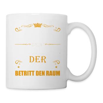 Erheben sie sich, der Rentner betritt den Raum - Tasse - Weiß - Rechts