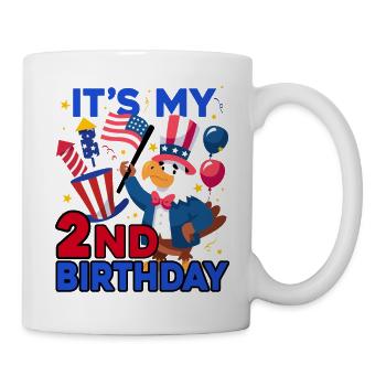 Es Ist Mein 2. Geburtstag Firecracker Kid 4th Of - Tasse - Weiß - Rechts