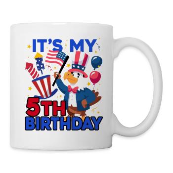 Es Ist Mein 5. Geburtstag Firecracker Kid 4th Of - Tasse - Weiß - Rechts