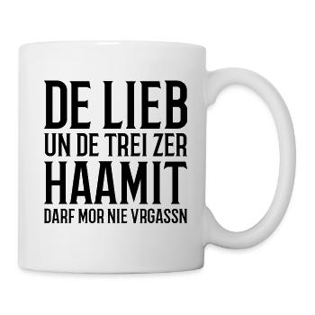 Erzgebirge Liebe Mundart Treue Heimat - Tasse - Weiß - Rechts