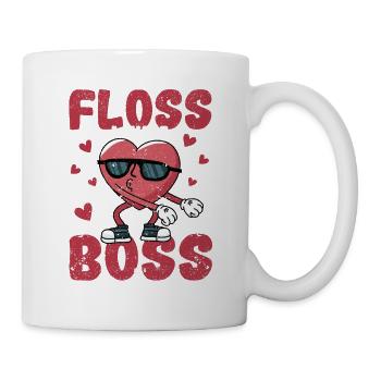 Soie dentaire comme un patron Saint-Valentin Danse Coeur Amour - Mug blanc - blanc - Droite
