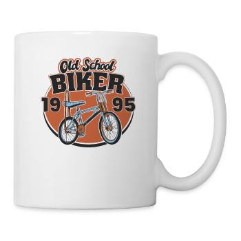 Old School Biker 1995. 28. Geburtstag - Tasse - Weiß - Rechts