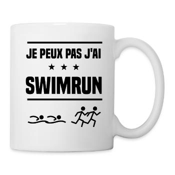 Je Peux Pas J'ai swimrun triathlète humour - Mug blanc - blanc - Droite
