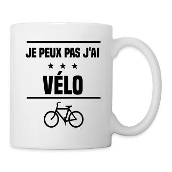 Je Peux Pas J'ai vélo cycliste humour - Mug blanc - blanc - Droite