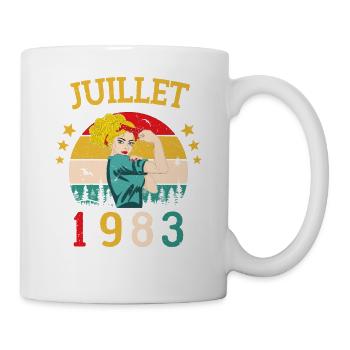 Juli 1983 Vintage Geburtstag Alles Gute zum Geburtstag - Tasse - Weiß - Rechts