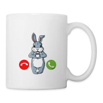Mein Hase Ruft An - Tasse - Weiß - Rechts