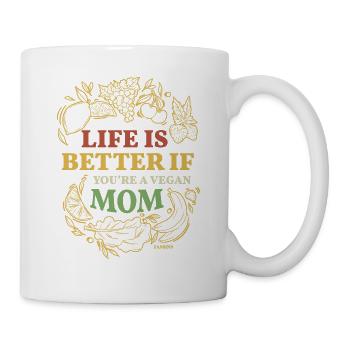 La vie est meilleure qu’une mère végétalienne - Mug blanc - blanc - Droite