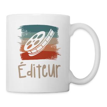 Vintage Retro Éditeur Vidéo Édition - Mug blanc - blanc - Droite