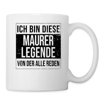 Maurer Geburtstag geboren Legende Handwerker - Tasse - Weiß - Rechts