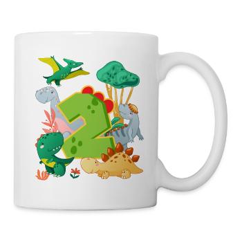 Herd of cute dinosaurs 2nd birthday 2 - Mug - white - Right