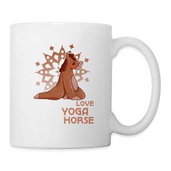 Tout ce dont j’ai besoin, c’est d’amour, de yoga et d’une pose d’amour pour chevaux - Mug blanc - blanc - Droite