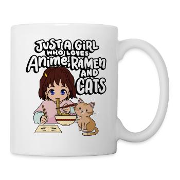 Juste une fille qui aime l’anime, les ramen et les chats mignons - Mug blanc - blanc - Droite