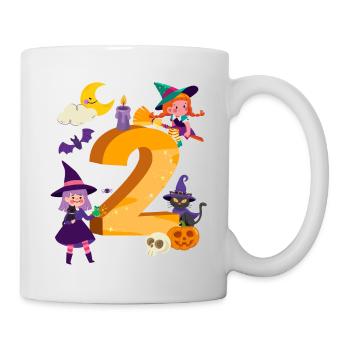 2nd Birthday Witch Broom 2 Years Old Child - Mug - white - Right
