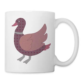 Canard décoré avec des motifs - Mug blanc - blanc - Droite