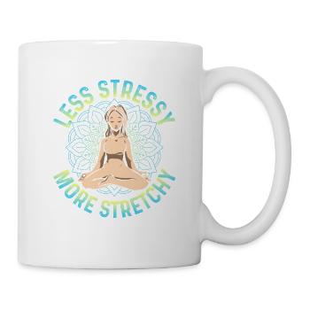 Moins stressant Plus Méditation de Yoga Stretchy - Mug blanc - blanc - Droite