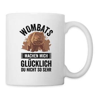 Wombat macht glücklich Australien Beuteltier - Tasse - Weiß - Rechts