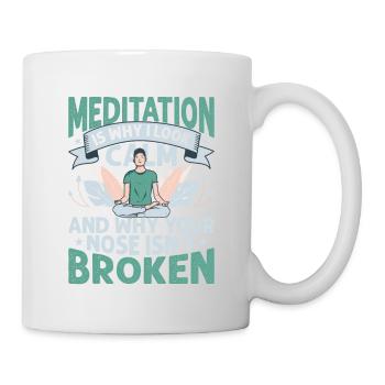 La méditation est la raison pour laquelle j’ai l’air calme Cours de yoga - Mug blanc - blanc - Droite