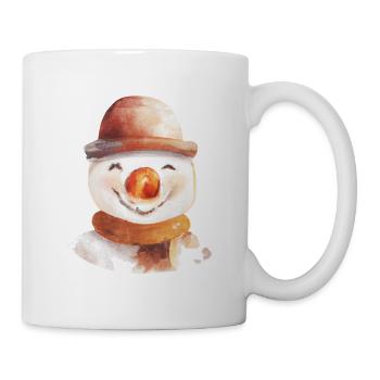 Schneemann Gesicht - Tasse - Weiß - Rechts