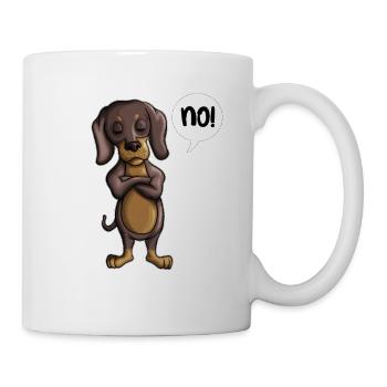 Sturkopf Dackel Hund sagt nein Geschenk - Tasse - Weiß - Rechts